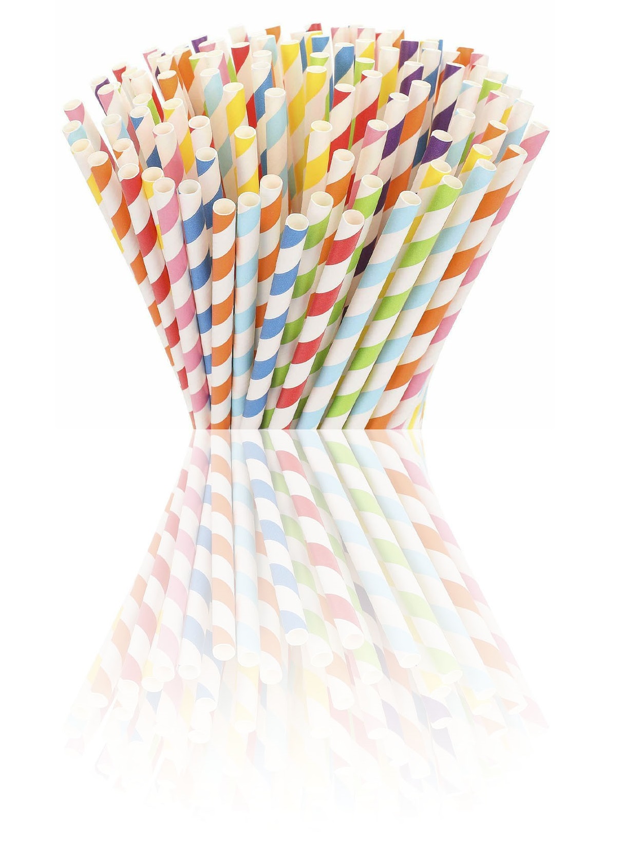 40x Biodegradable Disposable Polka Dot Paper Drinking Straws